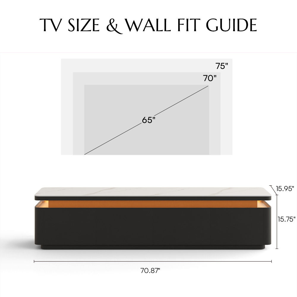 Mid Century Modern White & Black MDF TV Stands