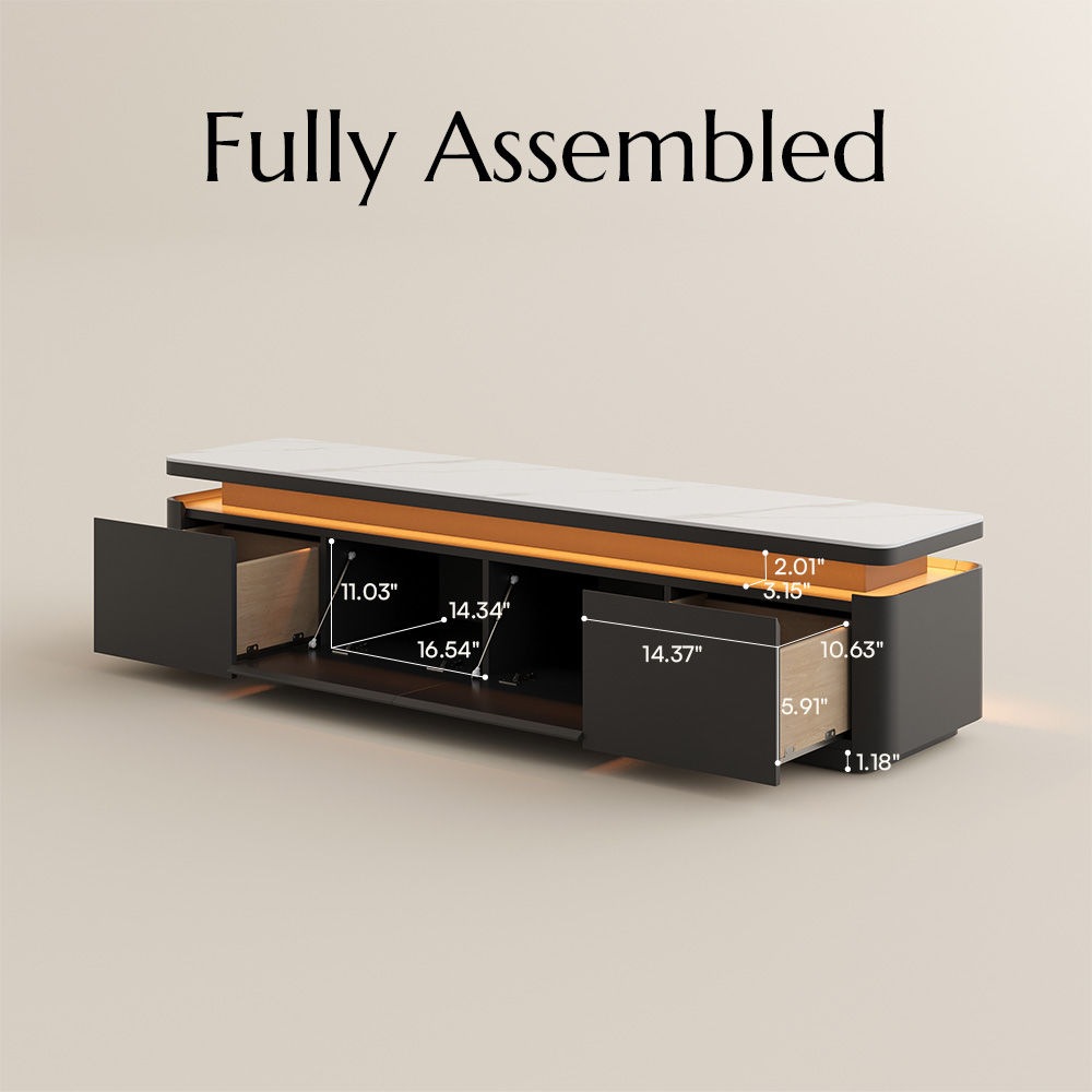 Wood White & Black MDF TV Stands
