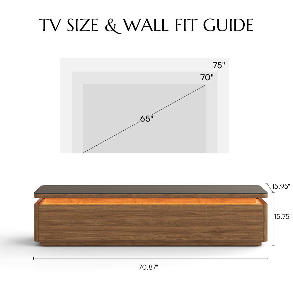 with Storage Walnut & Black MDF Living Room Set
