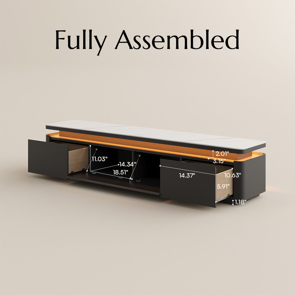 Sintered Stone White & Black MDF TV Stands