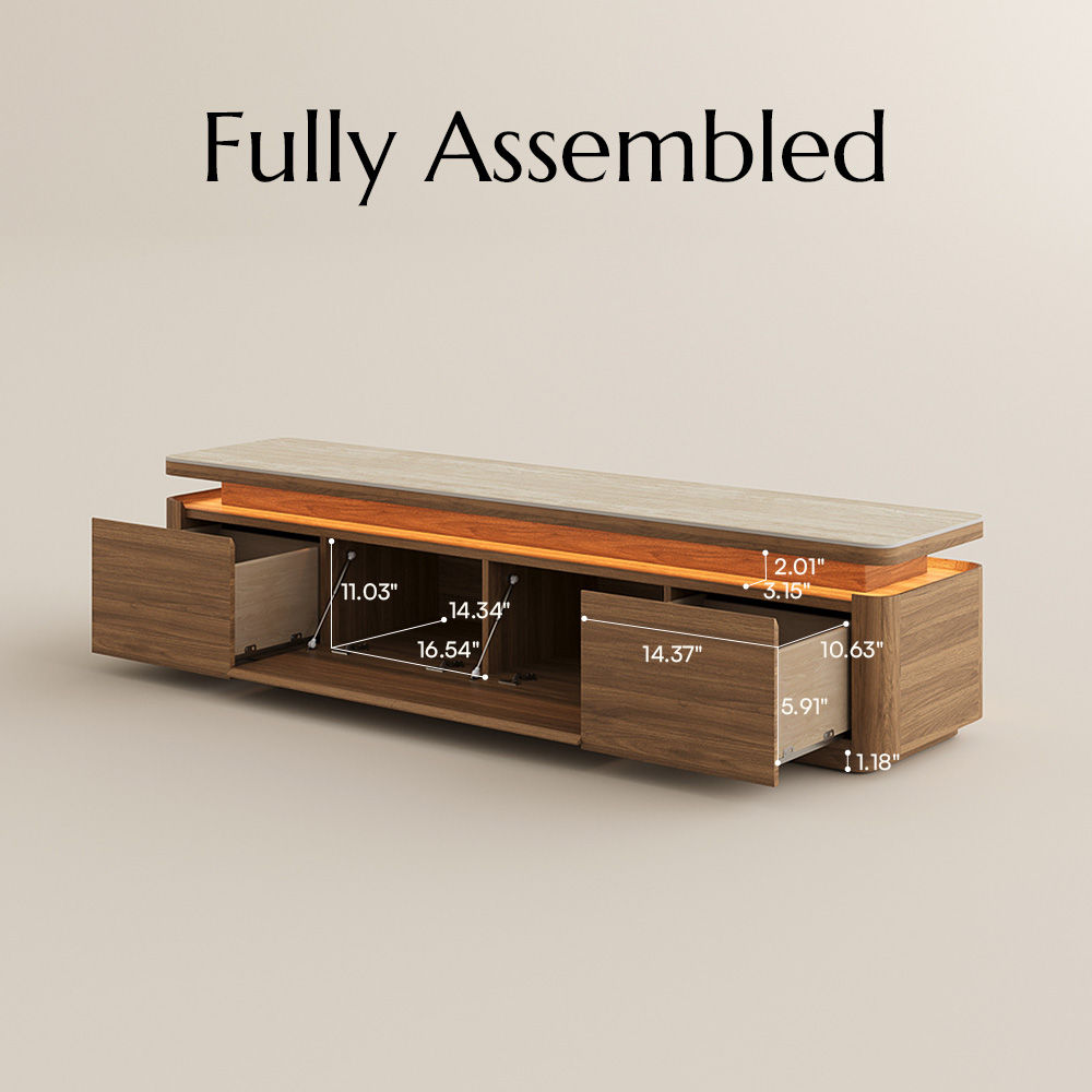 On the Ground Walnut Color MDF TV Stands
