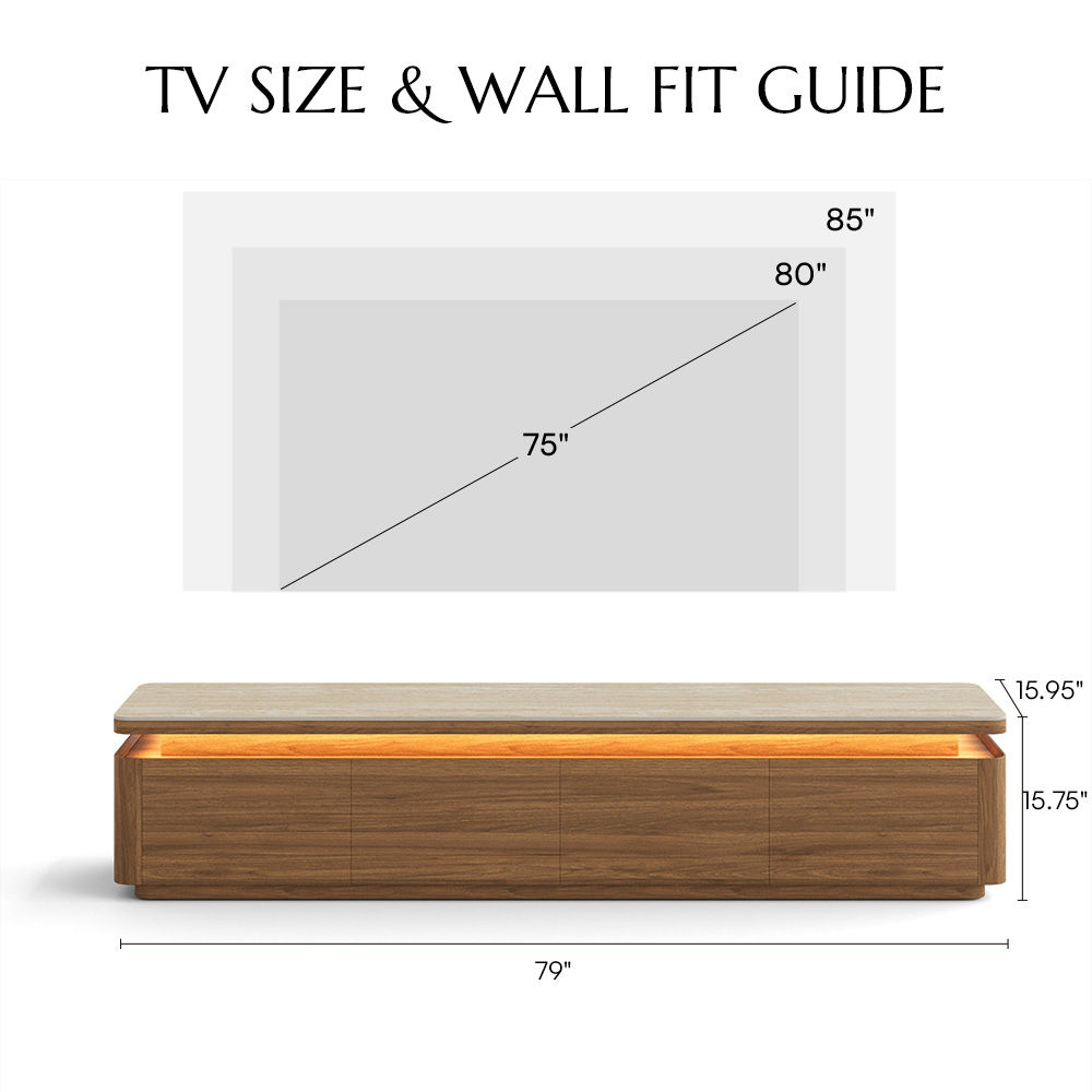 Wood Walnut Color MDF TV Stands