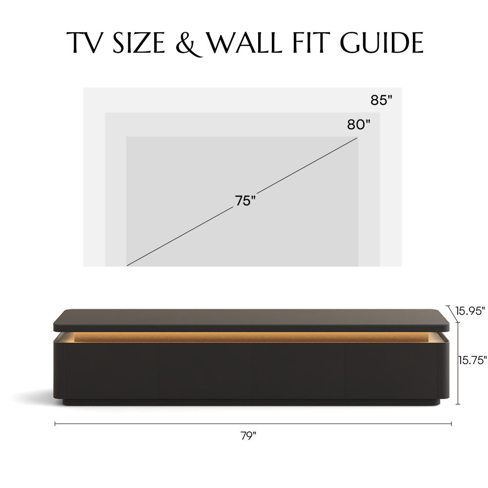 with Cabinets Black MDF TV Stands