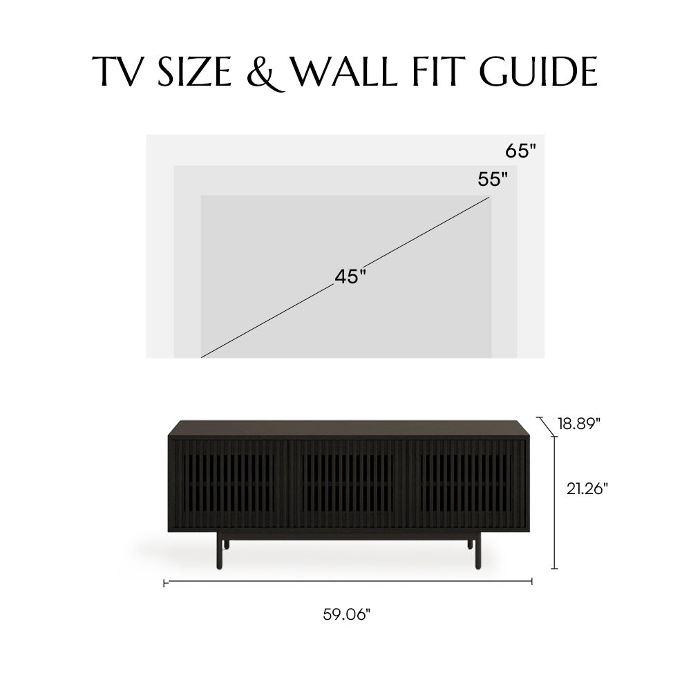 with Doors Black MDF TV Stands
