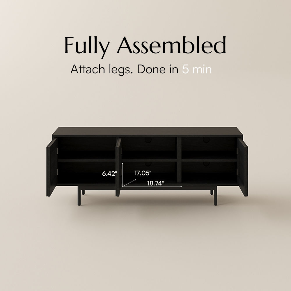 Perfect for 55 Inch TV Black MDF TV Stands