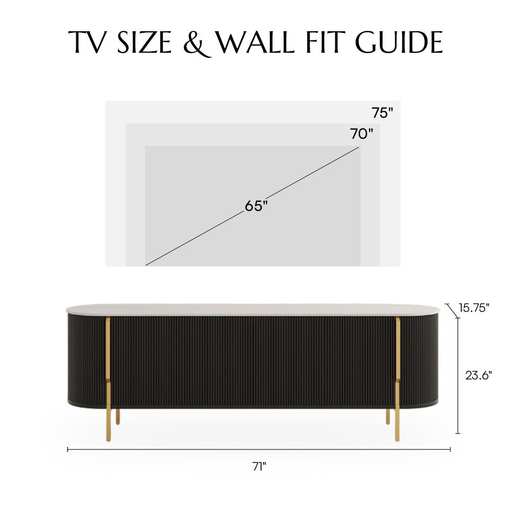 Black Black & White Engineered Wood TV Stands