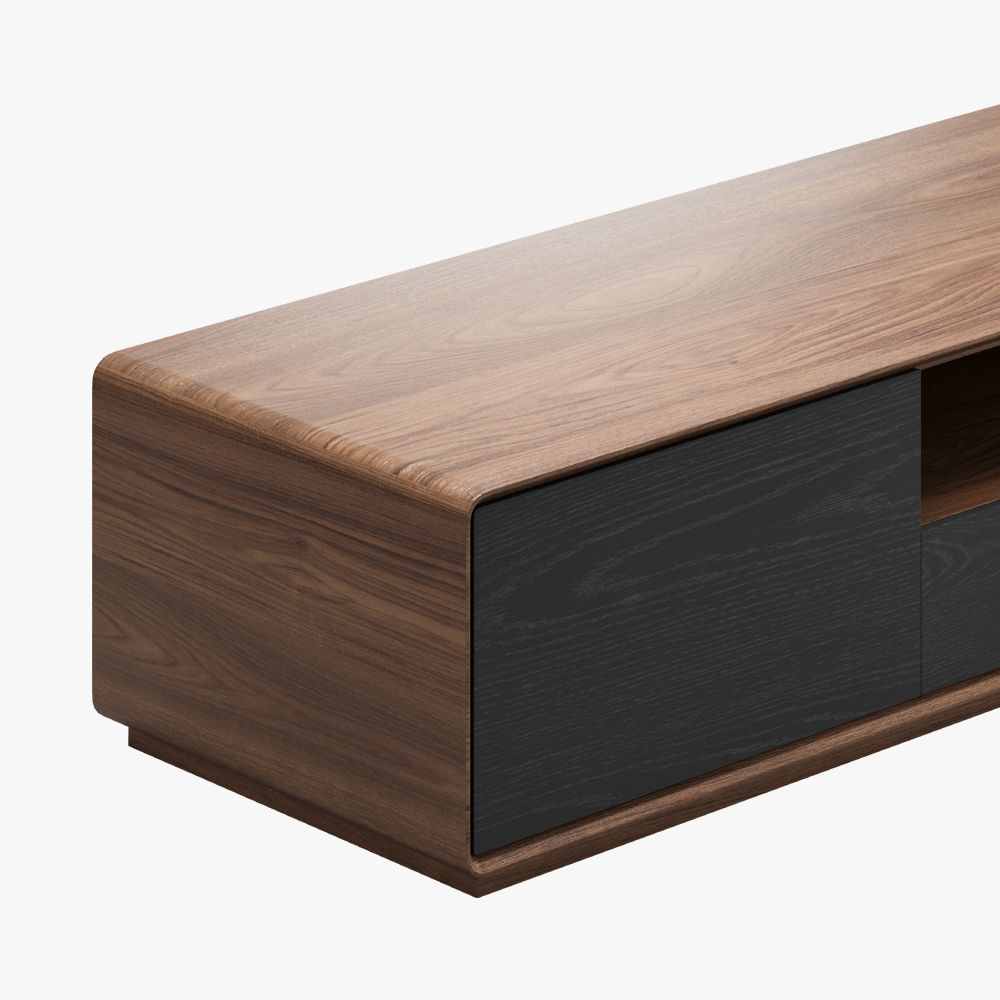 Legno scuro e nero  MDF Supporti TV