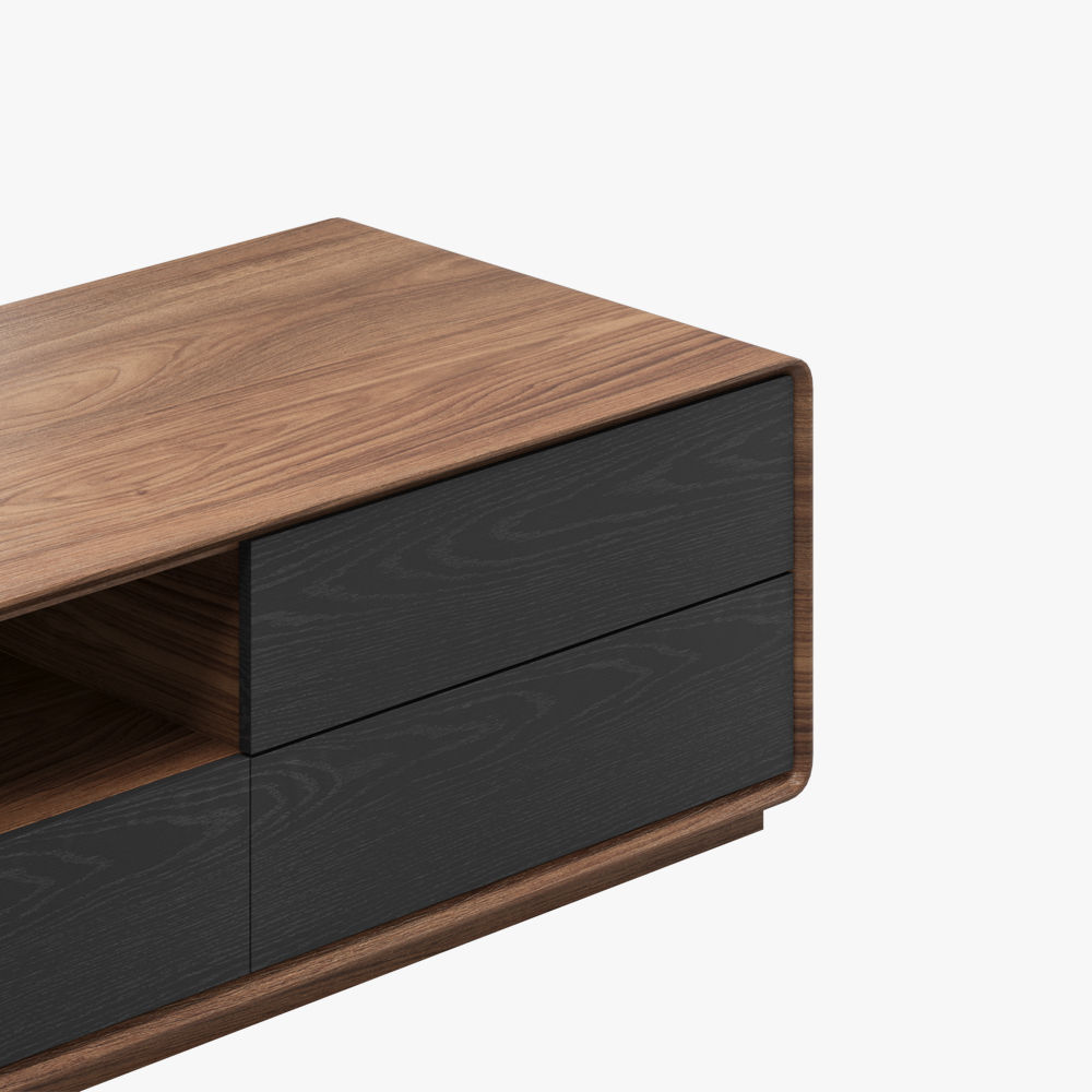 Legno scuro e nero  MDF Supporti TV