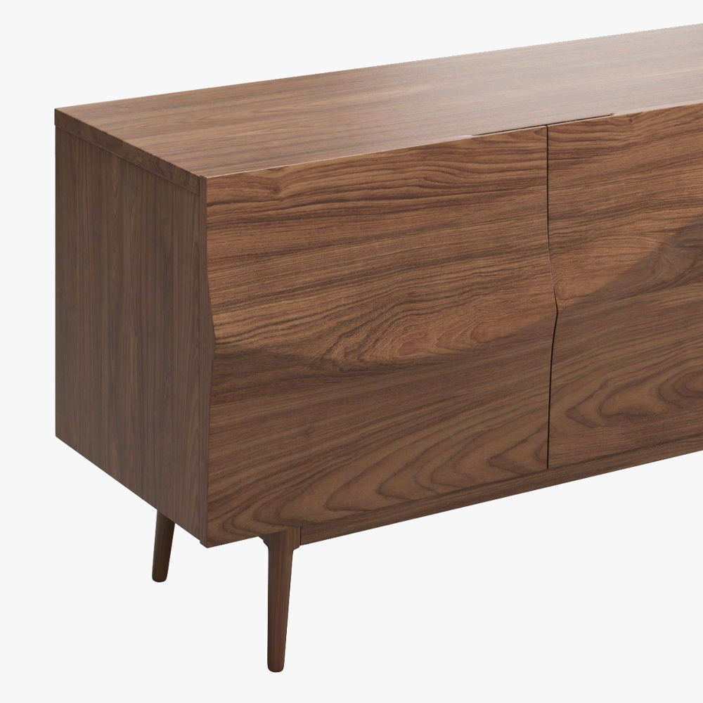 Mid Century Modern Dunkles Holz Holz TV-Möbel