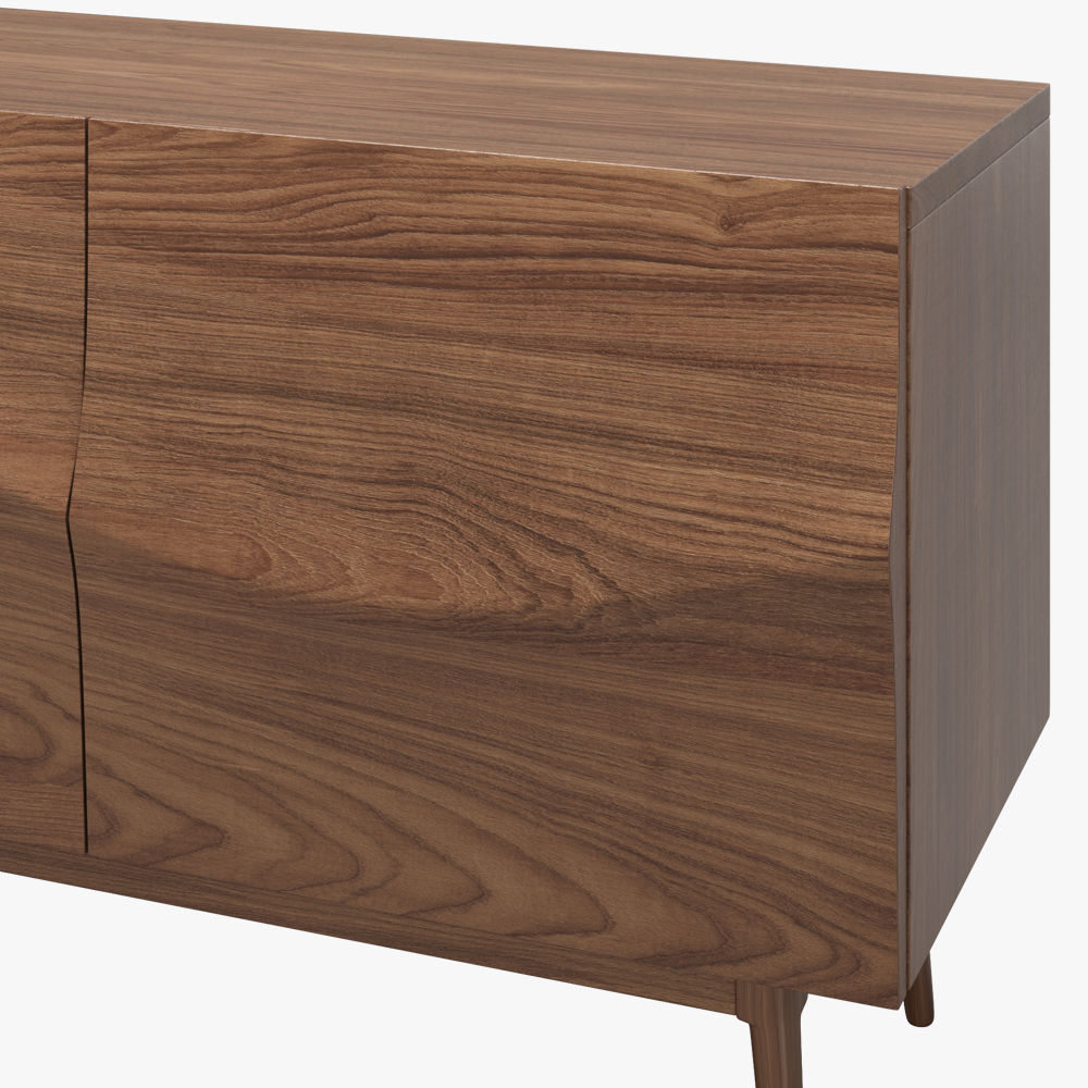 Mid Century Modern Dunkles Holz Holz TV-Möbel