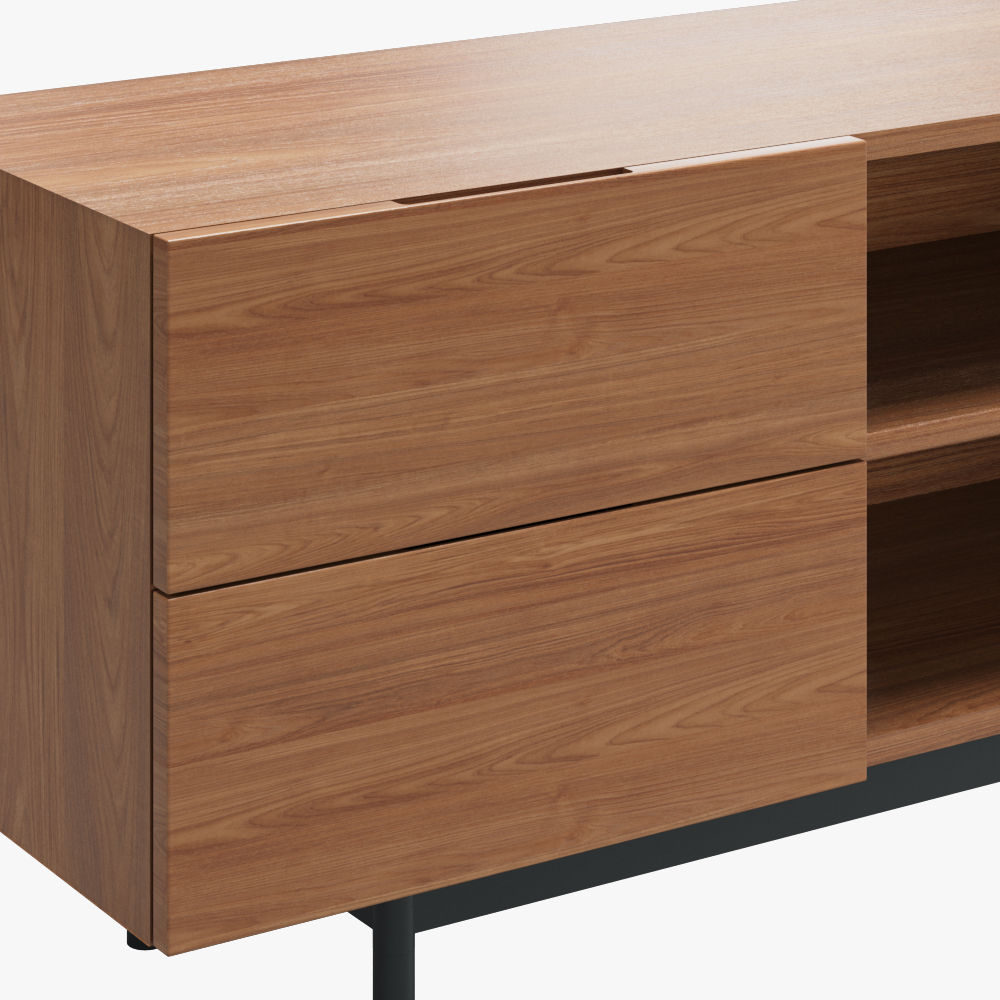 Mid Century Modern Legno scuro Compensato Supporti TV