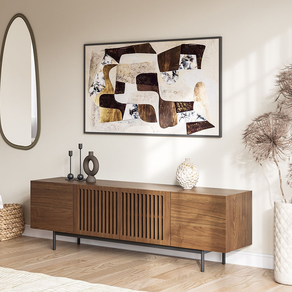 Mid Century Modern Dark Wood MDF TV Stands