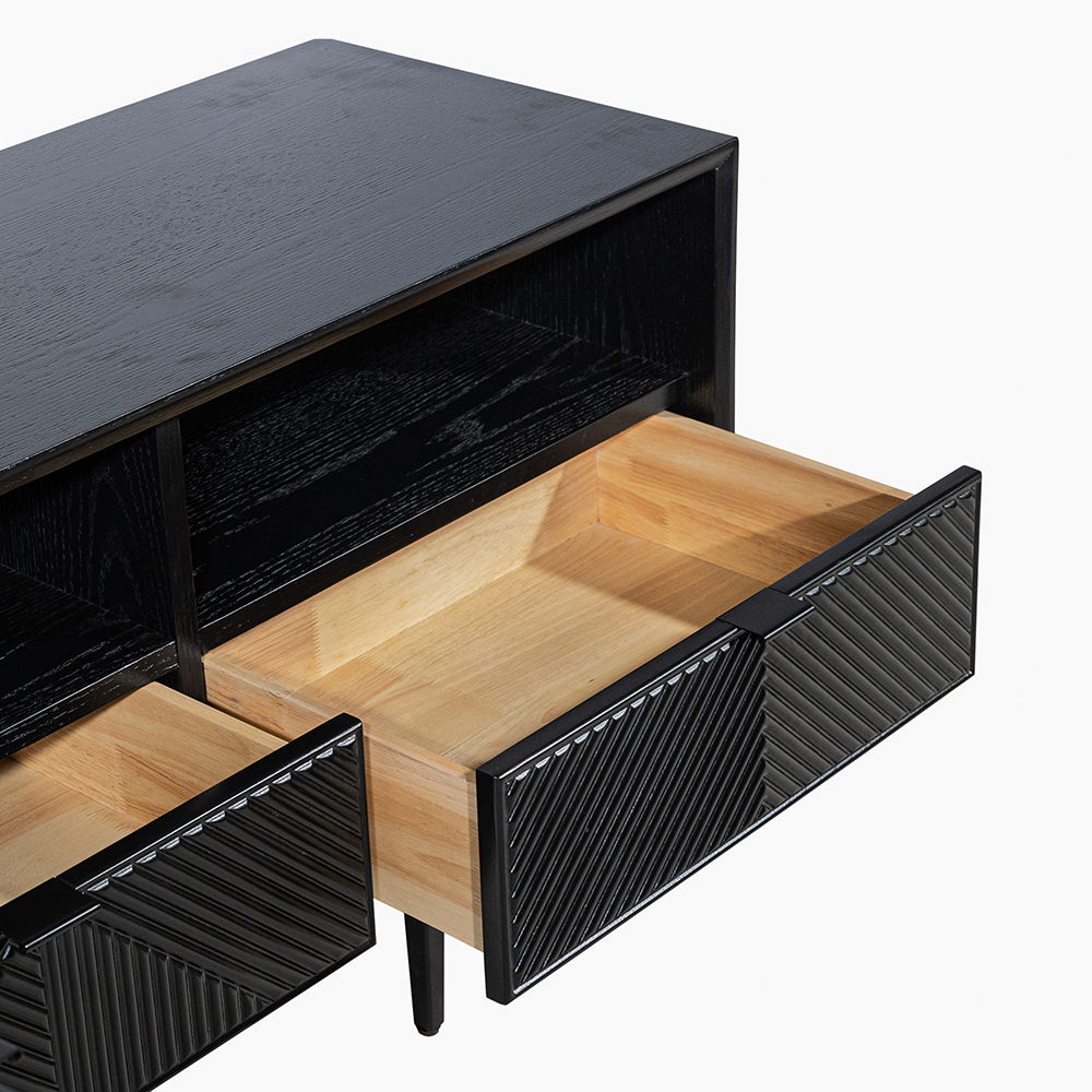 with Cabinets Black MDF TV Stands