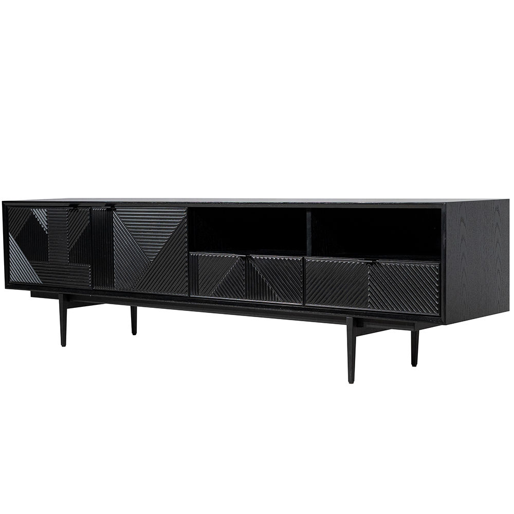 with Cabinets Black MDF TV Stands