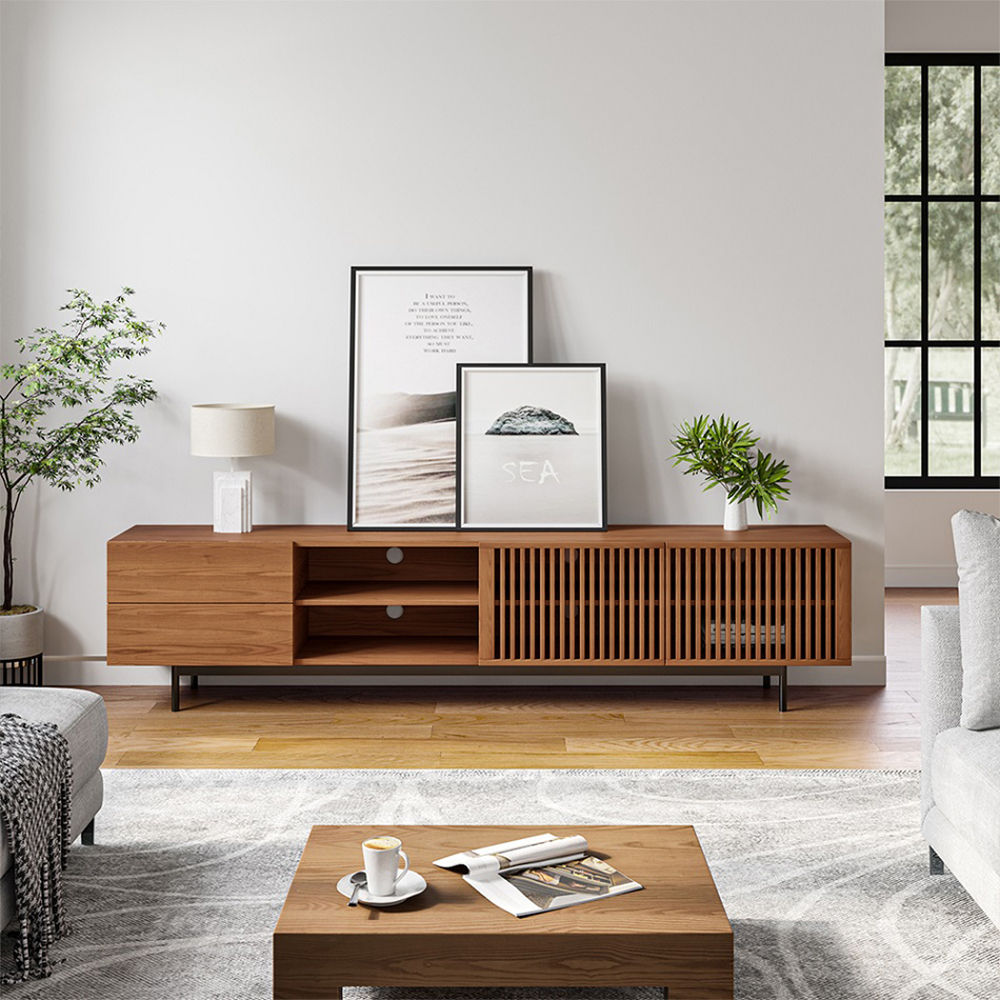 Mid Century Modern Dark Wood Plywood TV Stands