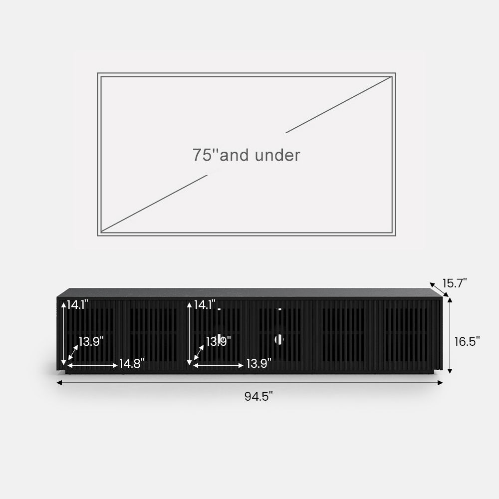 Modern Minimalist Black Plywood TV Stands