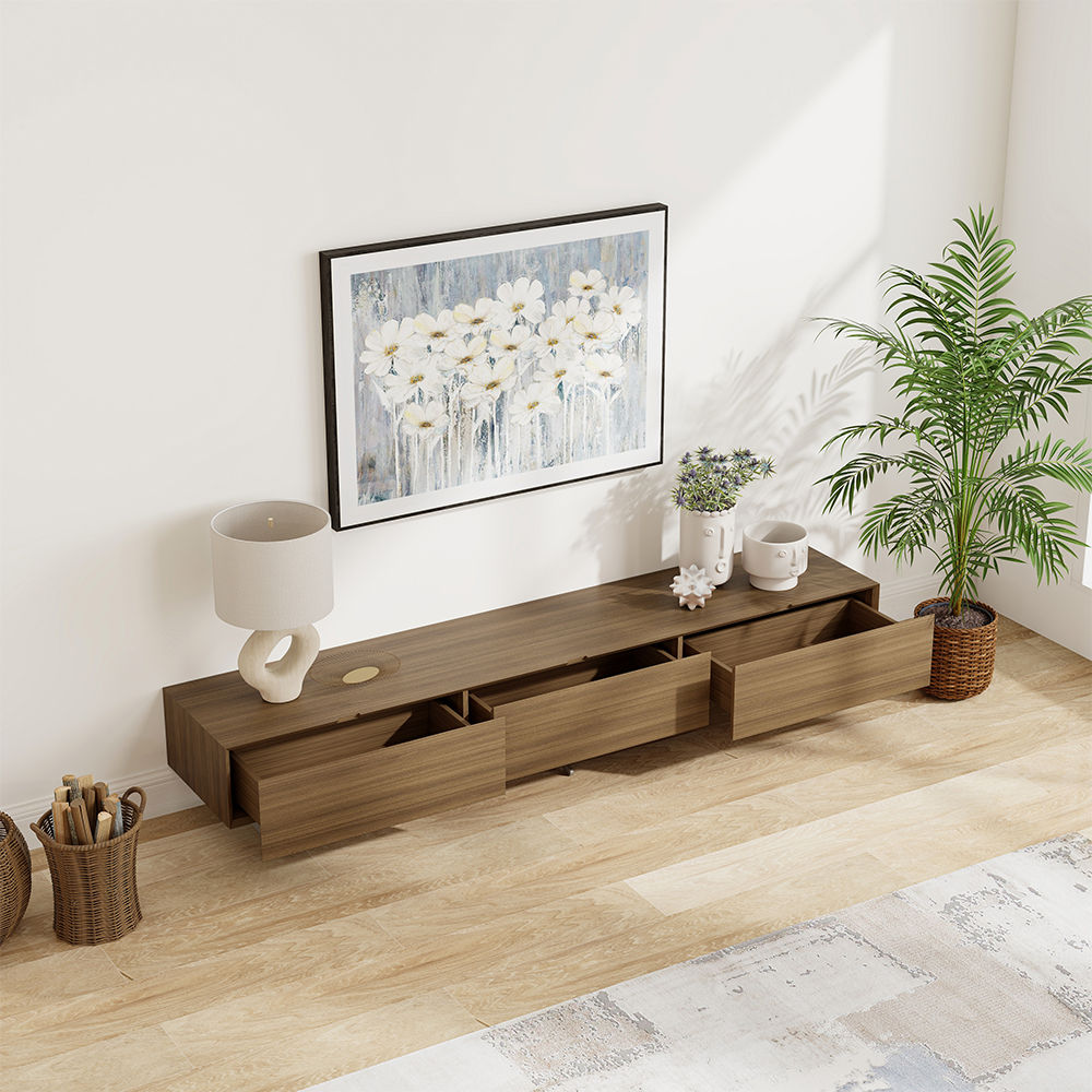 Nordic Style Dark Wood MDF TV Stands