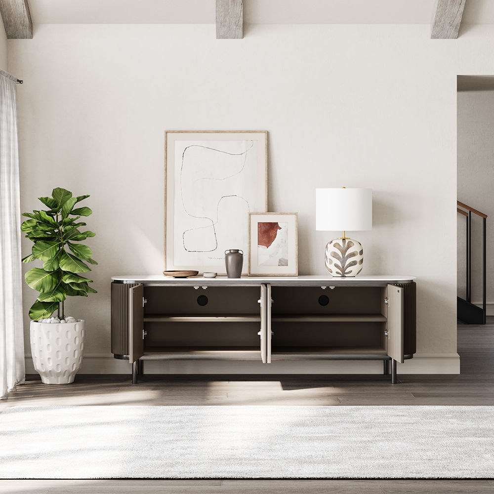 Partly Assemble Dark Wood MDF TV Stands