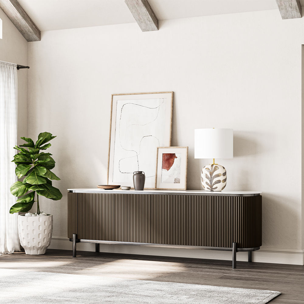 with Cabinets Dark Wood MDF TV Stands