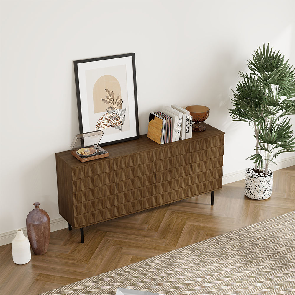 Mid Century Modern Dark Wood MDF Entryway Chests & Cabinets