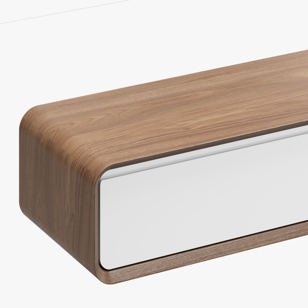 Sospeso Legno scuro e bianco  MDF Supporti TV