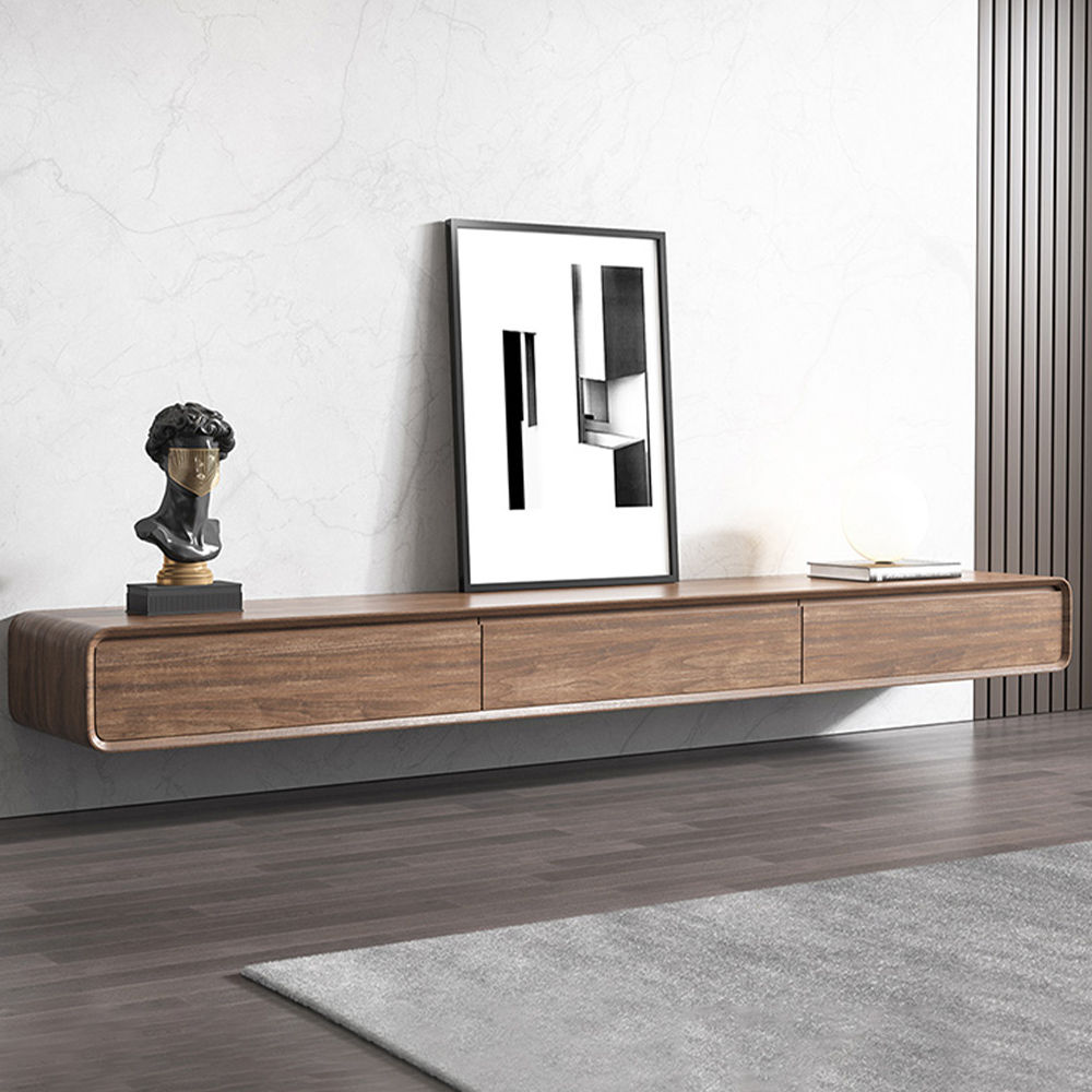 with Cabinets Dark Wood MDF TV Stands