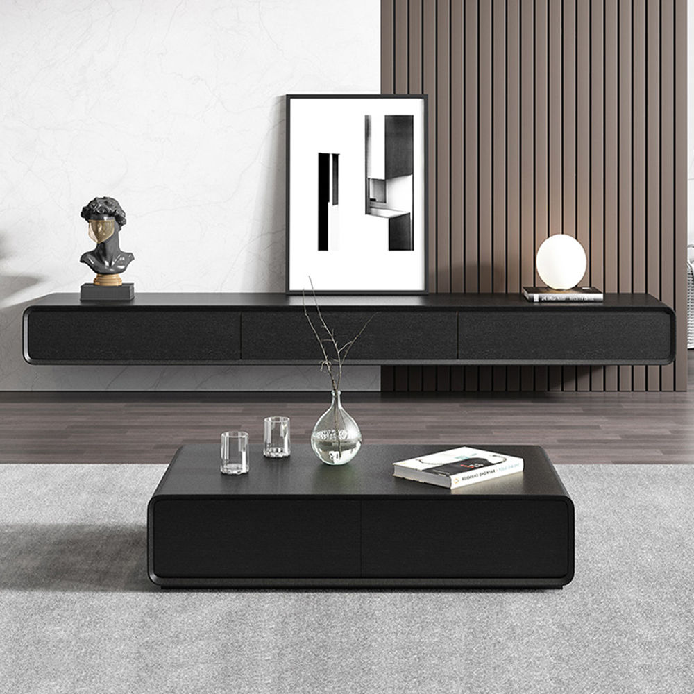 with Cabinets Black MDF TV Stands