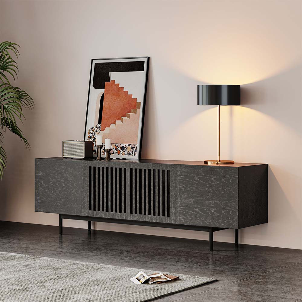 Mid Century Modern Nero  MDF Supporti TV