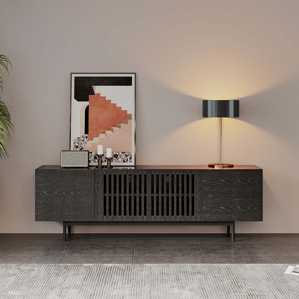 Mid Century Modern Nero  MDF Supporti TV