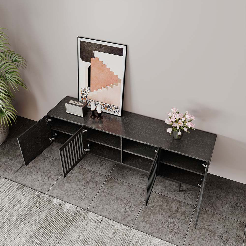 Mid Century Modern Nero  MDF Supporti TV