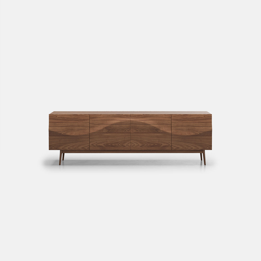 mit Schränken Dunkles Holz Holz TV-Möbel