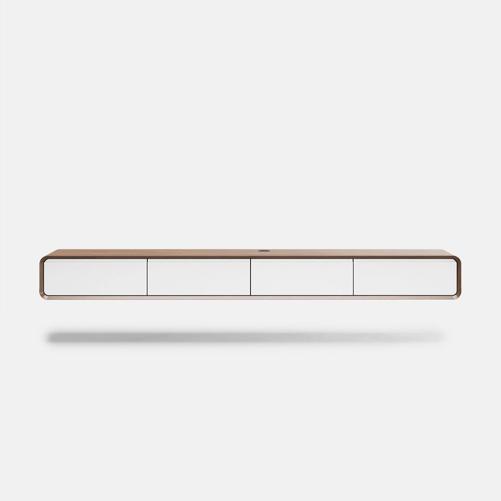 Sospeso Legno scuro e bianco  MDF Supporti TV