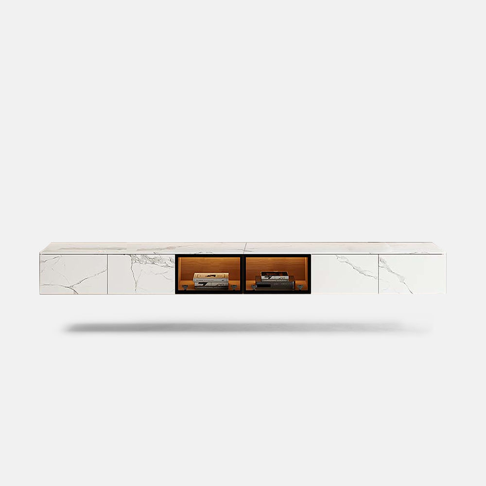 White Sintered Stone TV Stands