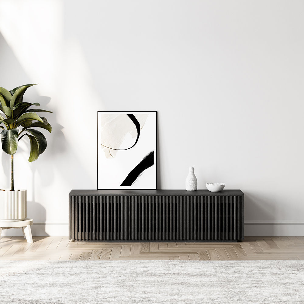 Mid Century Modern Black Plywood TV Stands