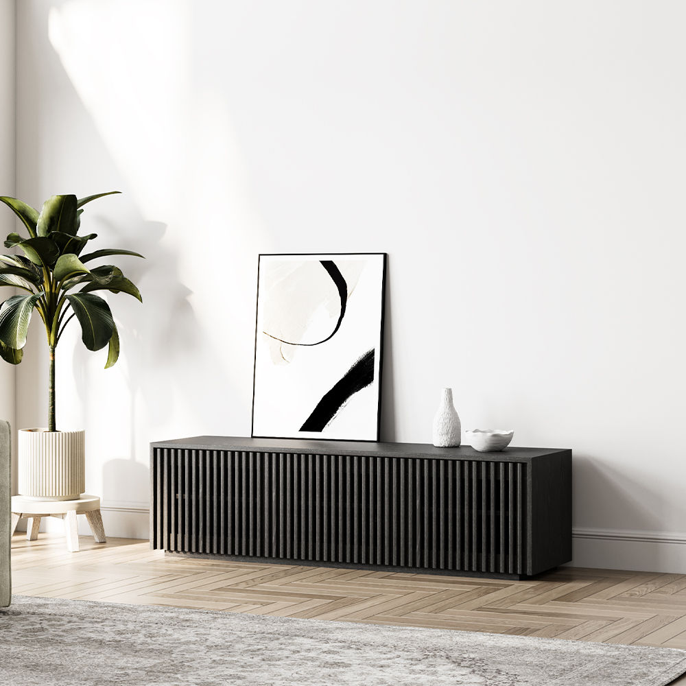 Modern Minimalist Black Plywood TV Stands