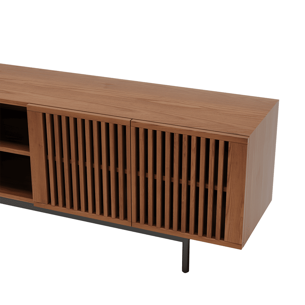 Mid Century Modern Bois foncé Contreplaqué Meubles TV