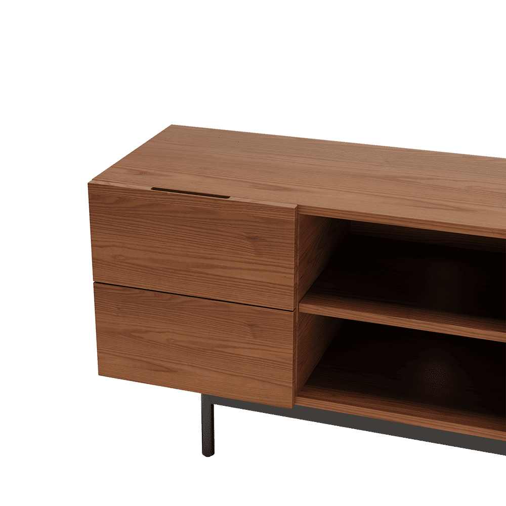 avec Rangement Bois foncé Contreplaqué Meubles TV