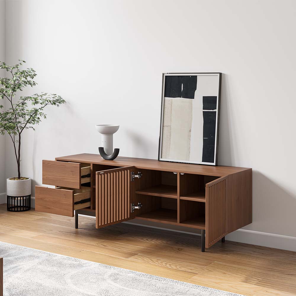 Mid Century Modern Bois foncé Contreplaqué Meubles TV