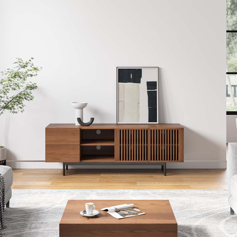 Mid Century Modern Bois foncé Contreplaqué Meubles TV
