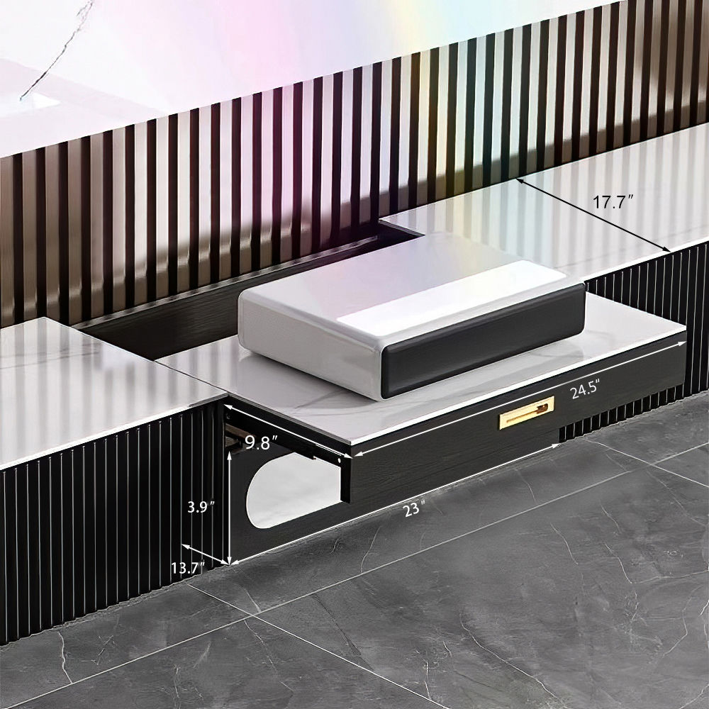 White & Black Sintered Stone TV Stands