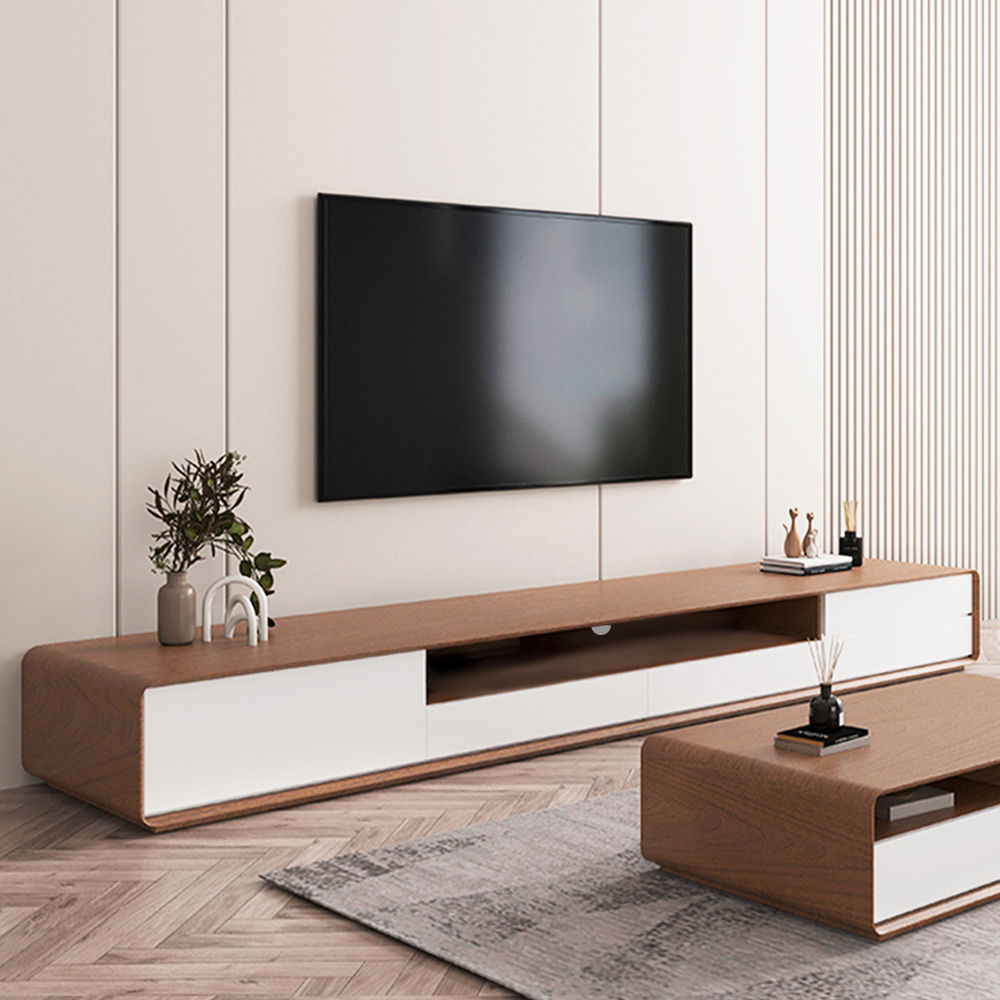 Legno scuro e bianco  MDF Supporti TV