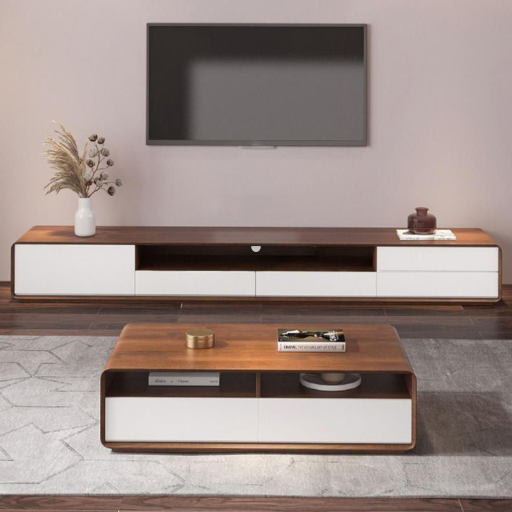 Legno scuro e bianco  MDF Supporti TV