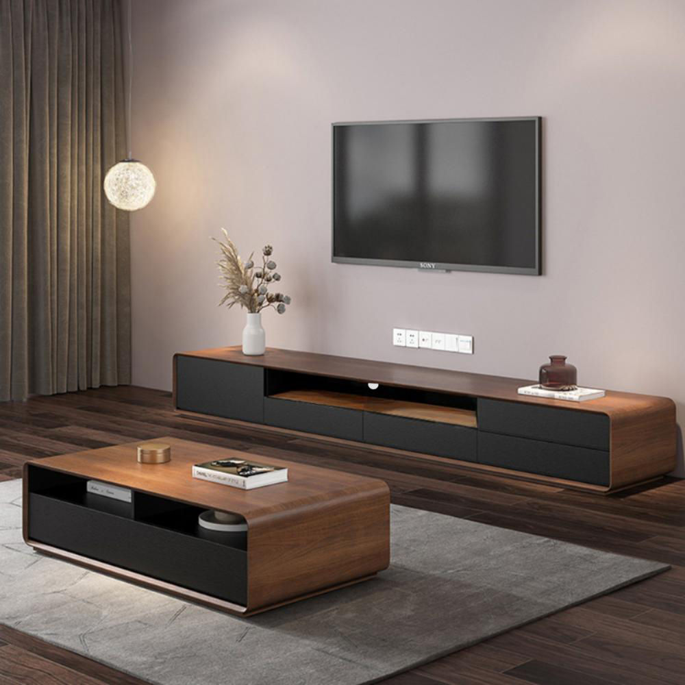 Legno scuro e nero  MDF Supporti TV