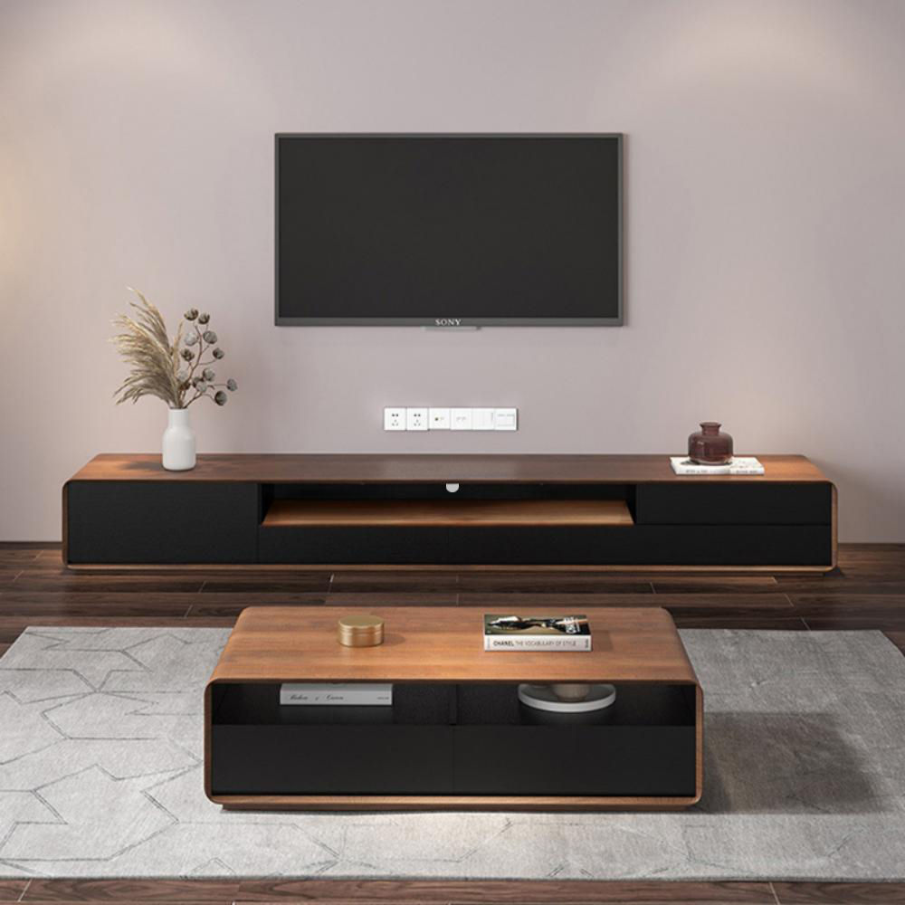 Legno scuro e nero  MDF Supporti TV