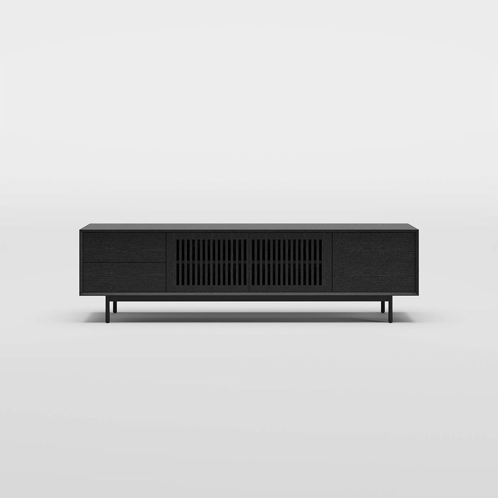 avec armoires Noir  MDF Meubles TV