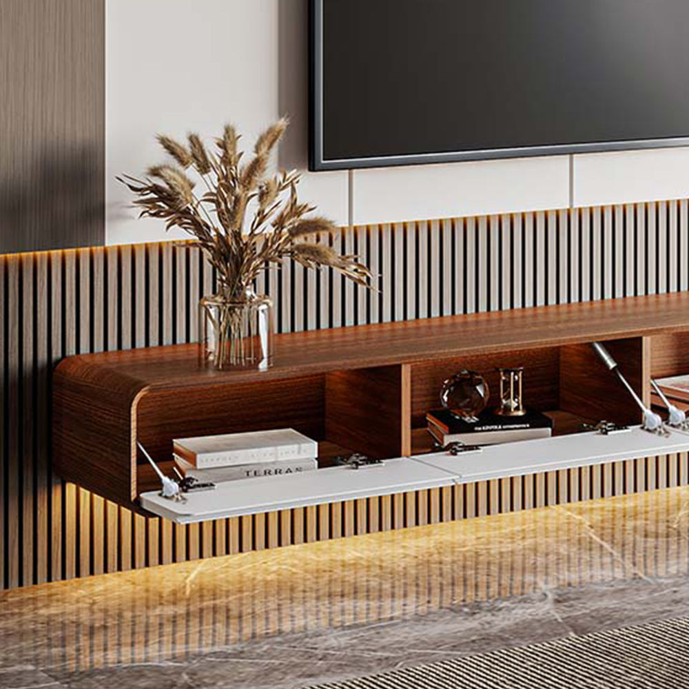 Parzialmente assemblato Legno scuro e bianco  MDF Supporti TV