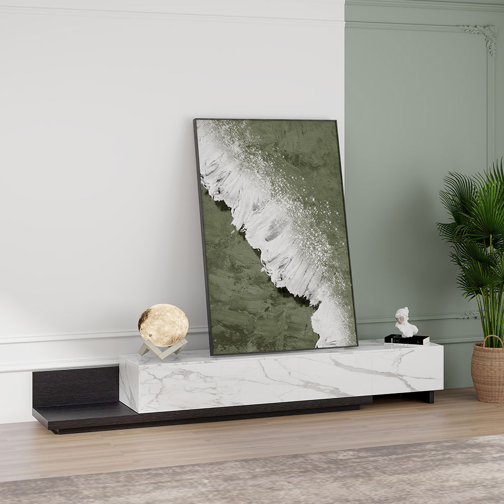 Modern White Sintered Stone TV Stands