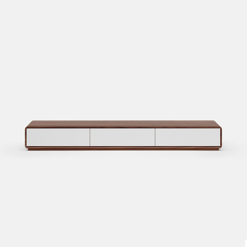 Bois foncé et blanc  MDF Meubles TV