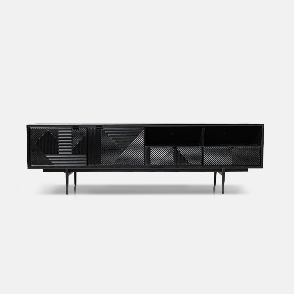 with Drawers Black MDF TV Stands