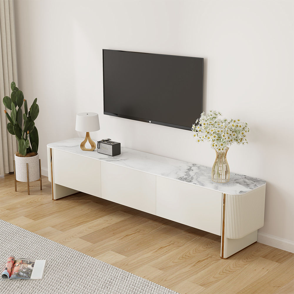 with Drawers Beige MDF TV Stands